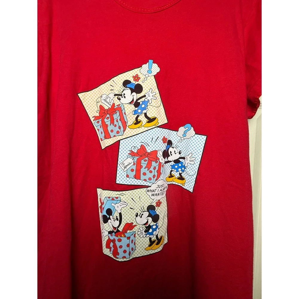 Disney Store Minnie Mouse Red Comic Strip Nightgown Sleep Shirt Womens L/XL - Picture 2 of 8